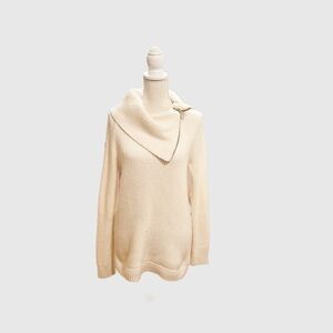Talbots oversized long sleeved Split Zip Neck Sweater size small